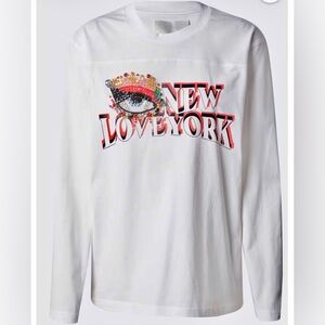 NWT 3.1 Phillip Lim White Long Sleeve Tee Eye Love NY Graphic Design M